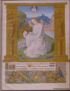 Livre d'heures. D�but de l'�vangile selon Saint Jean. Universit� de Li�ge